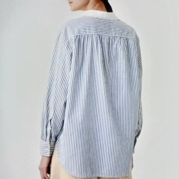 GAP X Doen Cotton Eyelet Collar Big Shirt Size Medium - Picture 11 of 11